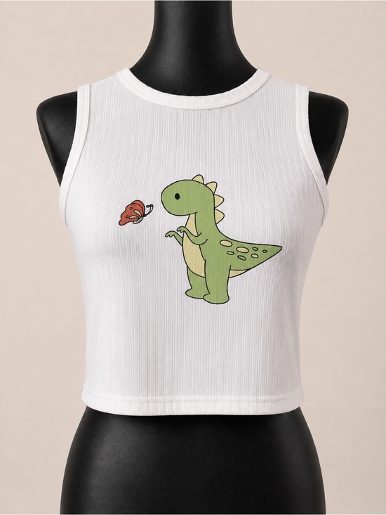 Pretty Woman Boutique Tops - Dinosaur Print Crop Tank Top